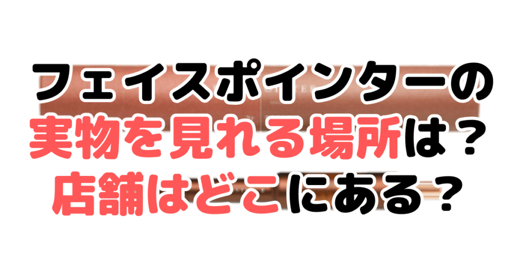 CORE FITフェイスポインターの実物を見れる場所は?店舗はどこにある?